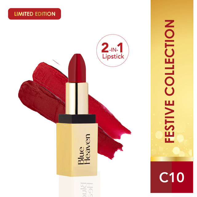 Blue Heaven 2 In 1 Festive Lipstick Dual Shade Ultra Lightweight Soft Matte Finish - C10