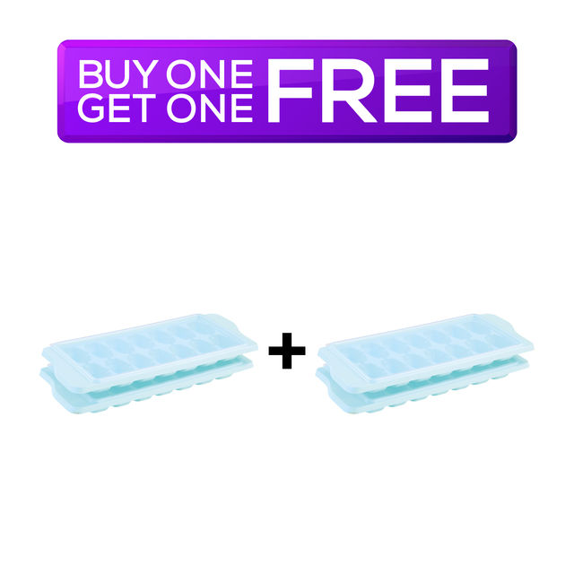 Icy Ice Cube Tray With Lid (Set Of 2) - Assorted Colors 1 pc Combo