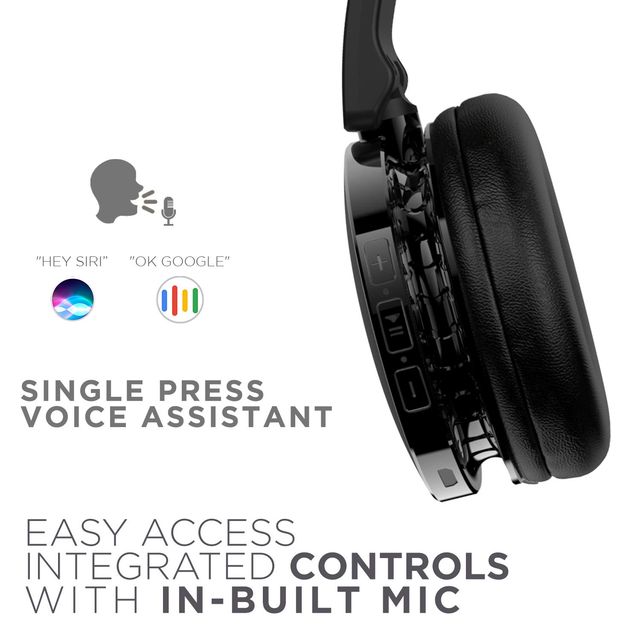 boAt Rockerz 370 BT Headphones w/ 12H Playtime, Cozy Padded Earcups & Bluetooth v5.0 (Buoyant Black)