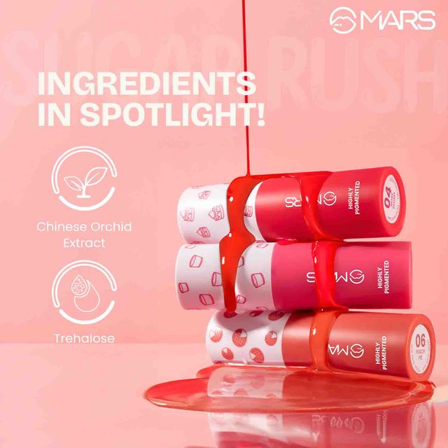 MARS Cosmetics Sugar Rush Liquid Blush (4.5ml) (06-PEACH PIE)