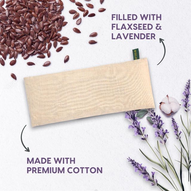 Wiselife Unisex Solid Cotton Linen Blend Eye Mask | Beige