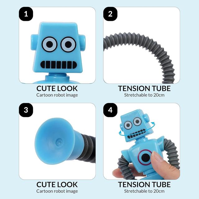 Kidology LED Telescopic Suction Cup Robotics Toy, Pop Tubes Fidget Toys, Shape Changing