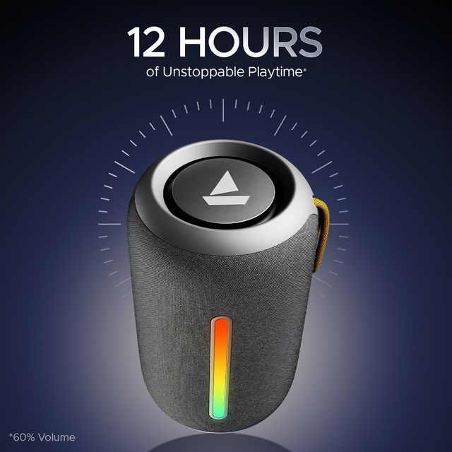 boAt Stone 352 Pro w/ 14W Signature Sound Up to 12 Hours Playback,RGB LEDs,TWS Feature(Groovy Grey)