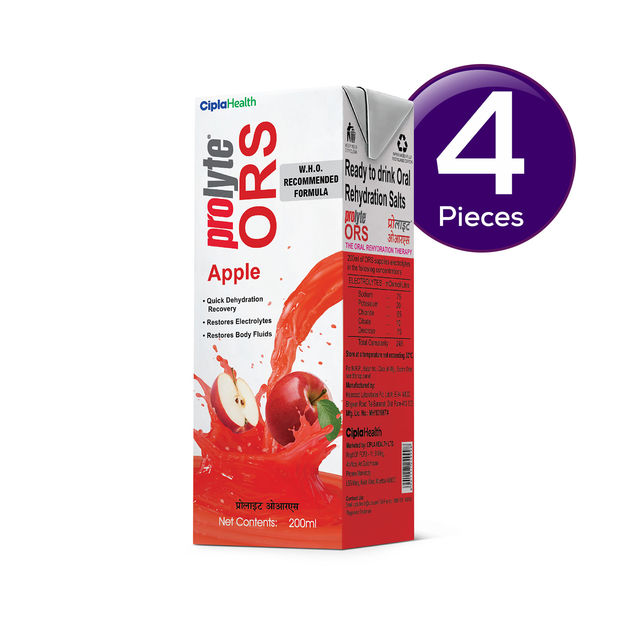 Cipla Prolyte (ORS) Apple Liquid 200 ml Combo
