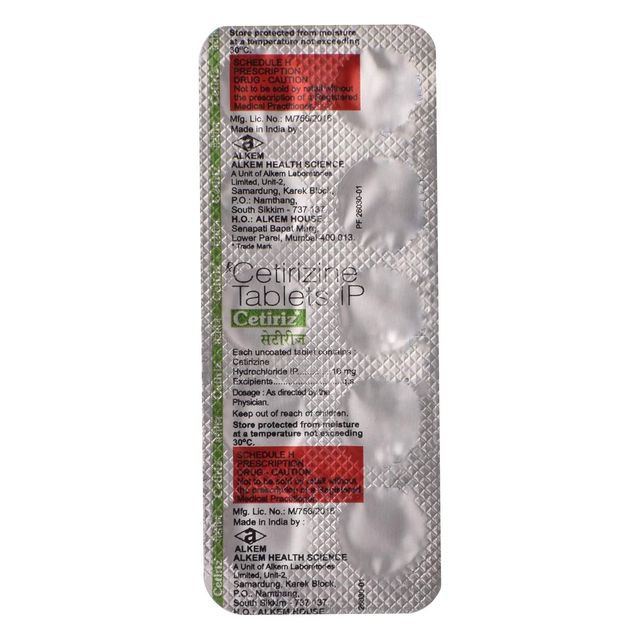 Cetiriz 10Mg Tablet