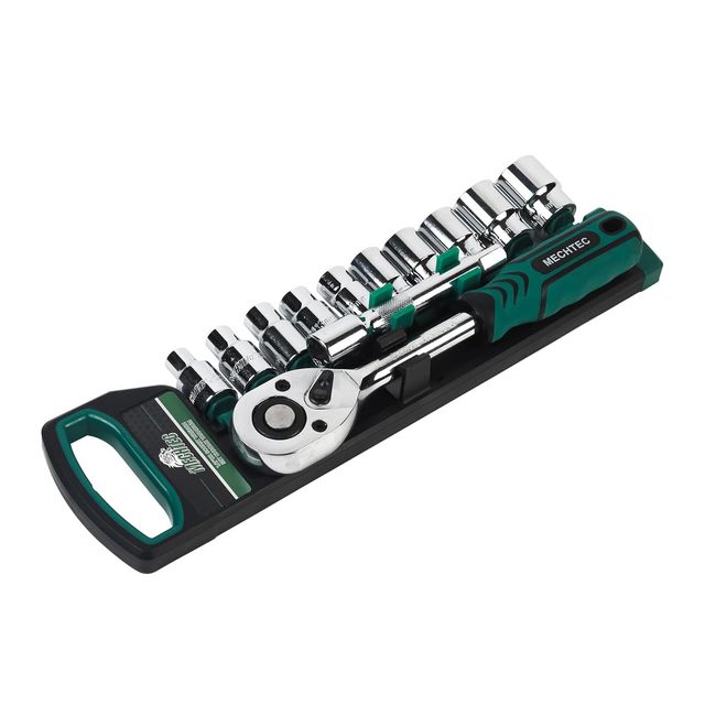 Spartan 12 In 1 Heavy Duty Socket Set 1/2" Chrome Vanadium Steel Ratchet Socket Wrench Spanner