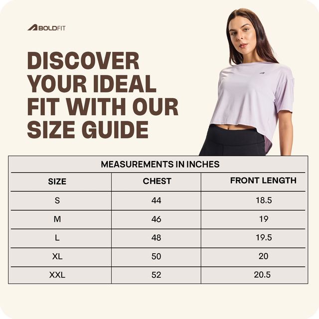 Boldfit Women's Cropped T-shirt Relax Fit Training Workout Quick Dry | Lilac - S