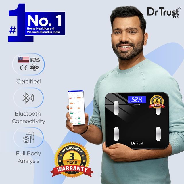 Dr Trust 509 Bluetooth USB Rechargeable Digital Smart Weight Machine With Body Fat Analyzer