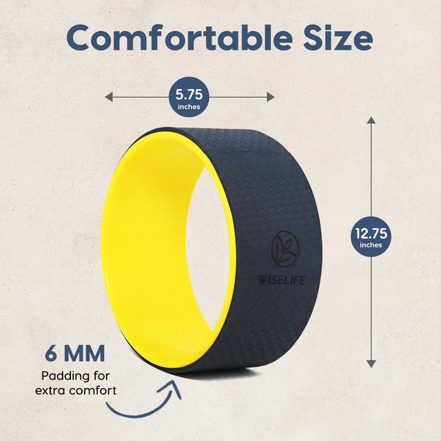 Wiselife Yoga Wheel 12.75x5.75 Inch (Blue-Yellow)