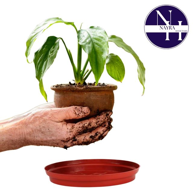 Nayra Plastic Plant Tray / Saucer| 10 inch Terracotta Tray, Set of 15