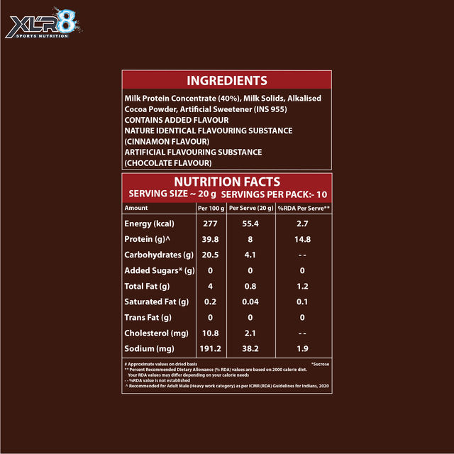XLR8 Sports Nutrition Cinnamon Swirl Hot Chocolate Powder