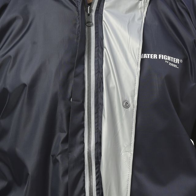 ZEEL Waterfighter Rain Coat for Men with Adjustable Hood along with inner pockets, Navy-Blue XXL