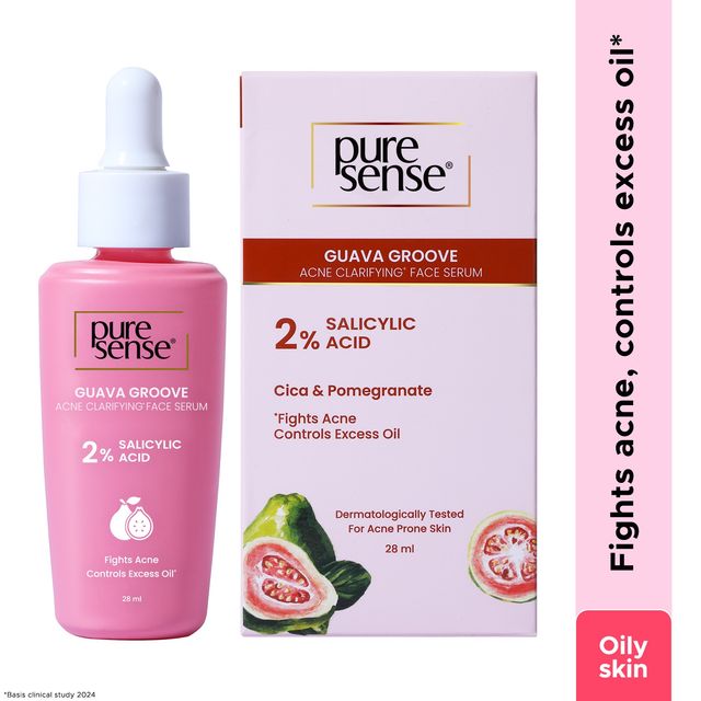 Puresense 2% Salicylic Acid Face Serum Bha Based Exfoliant Guava For Acne Prone Oily Skin