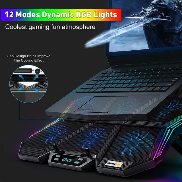 Cosmic Byte Meteoroid Rgb Laptop Cooling Pad With 6 Fan Upto 17 Inch Laptops (Black/Blue)
