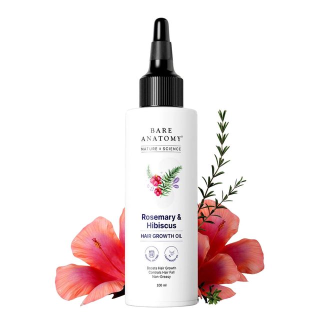 Bare Anatomy Rosemary Hibiscus Hair Growth Oil Nourishes, Strengthens & Controls Hair Fall