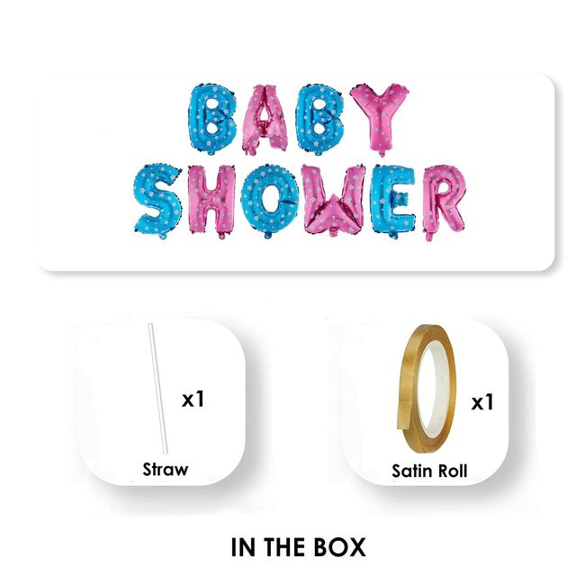 Just Party Baby Shower Theme Foil Balloon Banner Combo