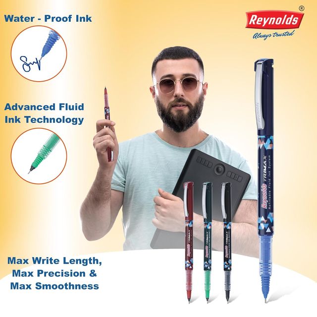 Reynolds Trimax Roller Ball Pen Set (1 Blue Pen)