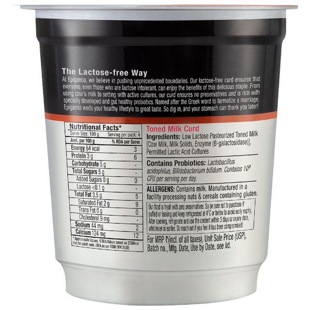 Epigamia Lactose Free Curd