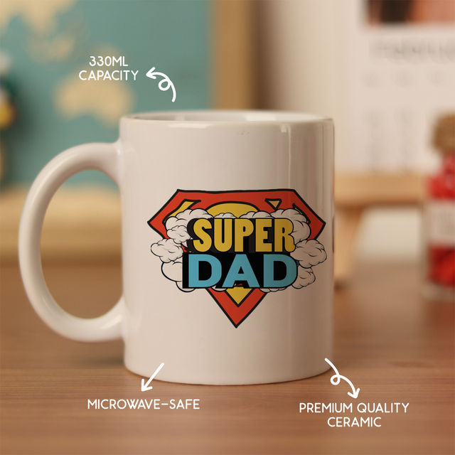 Calvadoss Unisex Canvas Belt | Upto 40 Inch | Canu-2022 | Beige (1pc) & Oye Happy Super Dad Mug (1pc) Combo