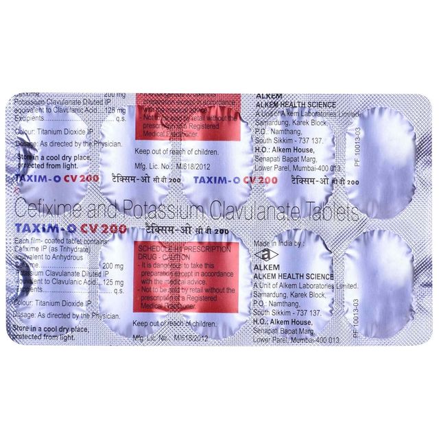 Taxim-O CV 200 Tablets