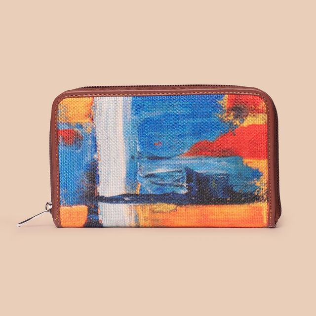 Zouk Women's Vegan Leather Wallets | Brown and Blue - Free Size