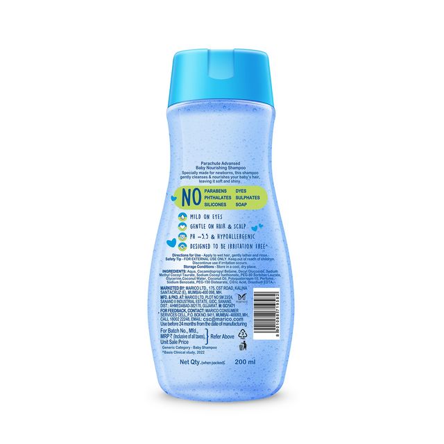 Parachute Advansed Baby Shampoo For Kids | 1 month - 8 years
