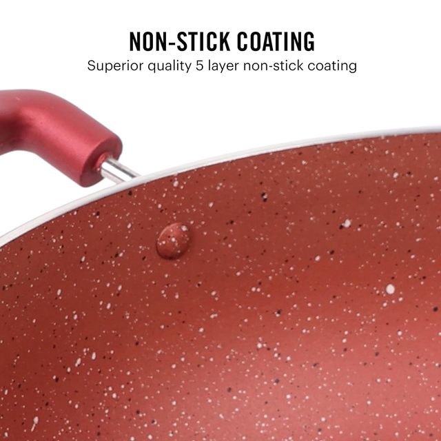 Cello Non-Stick Crown Induction Base Kadhai 3.5L| Maroon