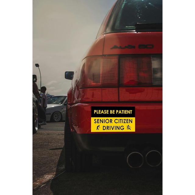TiyuTrendzz Please Be Patient Senior Citizen Driving Self Adhesive Sticker for Vehicles 3.5x6 in
