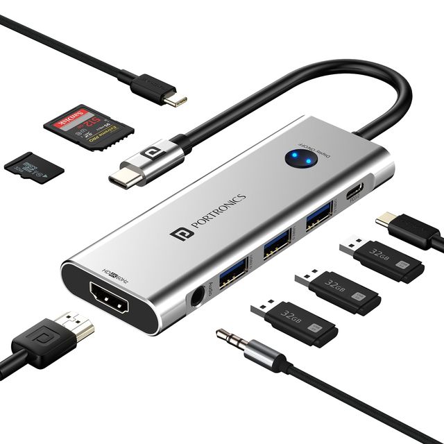 Portronics Mport One 9-In-1 Usb Hub With Card Reader