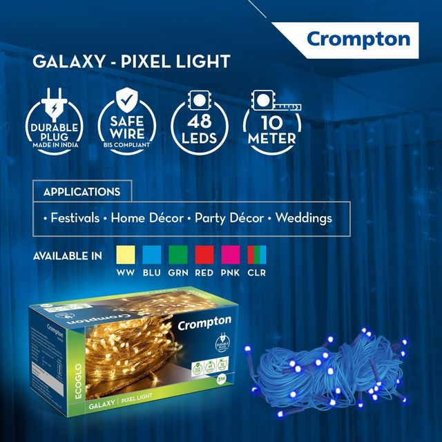 Crompton LED Galaxy Pixel Light 10 m | Blue