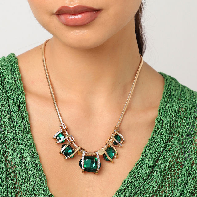 Sohi Green Drops Dainty Necklace