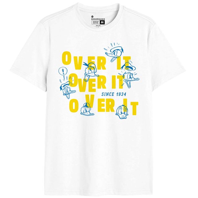 Bonorganik Men's Over It Graphic Printed T-shirt | White - M
