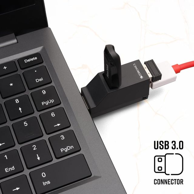 Zebronics 180Hb Usb Hub 3 Ports Usb 3.0 Upto 5 Gbps Speed Multi Os Compatible Plug & Play