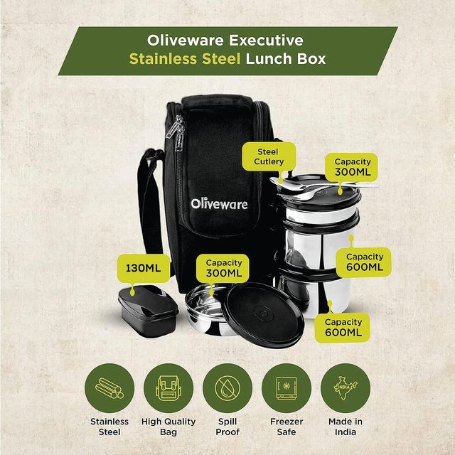 Oliveware Executive Lunch Box - Black