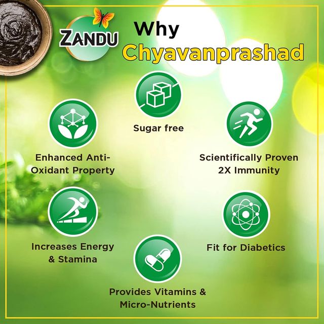 Zandu Chavanprashad Sugar Free Chyawanprash with Amla, No Added Sugar, Ashwagandha & Shilajit