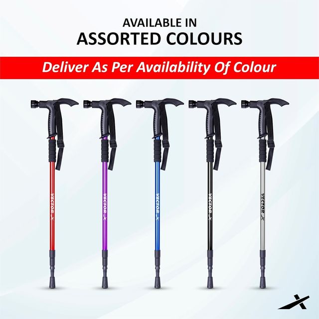 Vector X Trekking Poles Shock Absorbing Adjustable Hiking Or Walking Sticks For Hiking - Assorted