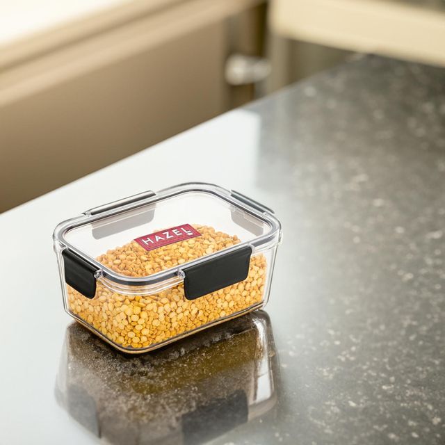 HAZEL Plastic Rectangle Container -1200 ml Airtight | Leak Proof | Microwave Safe