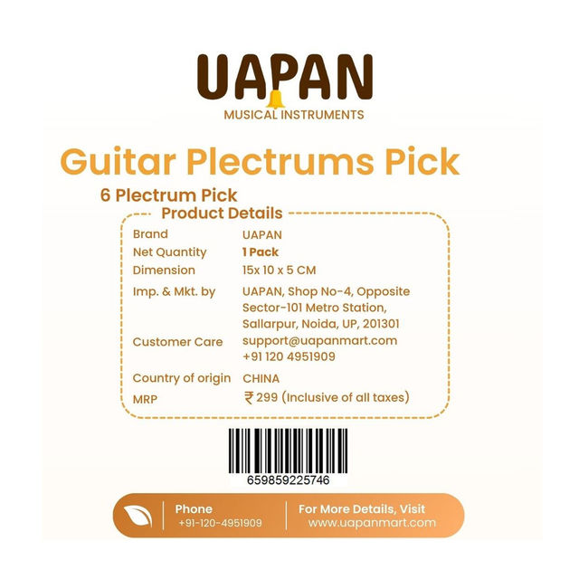 UAPAN Guitar Plectrums Pick 6 Pieces Multi Color with Holder