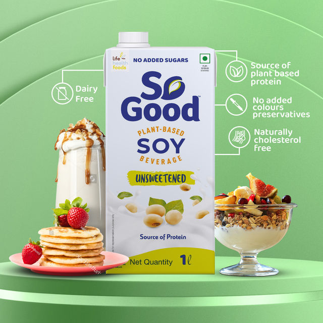 So Good Plant Based Soy Beverage Unsweetened Tetrapack 1 l Combo