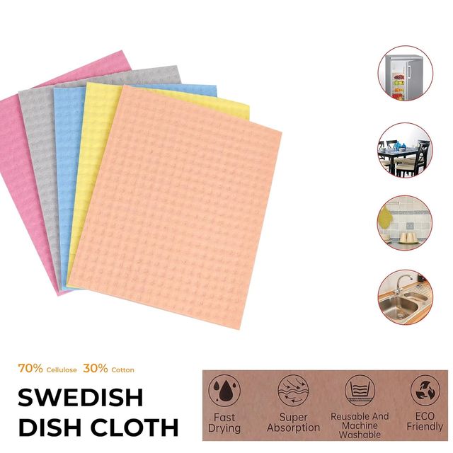 Cutting Edge Kitchen Cleaning Sponge Wipe Super Absorbent | Pack of 5 | Multicolor