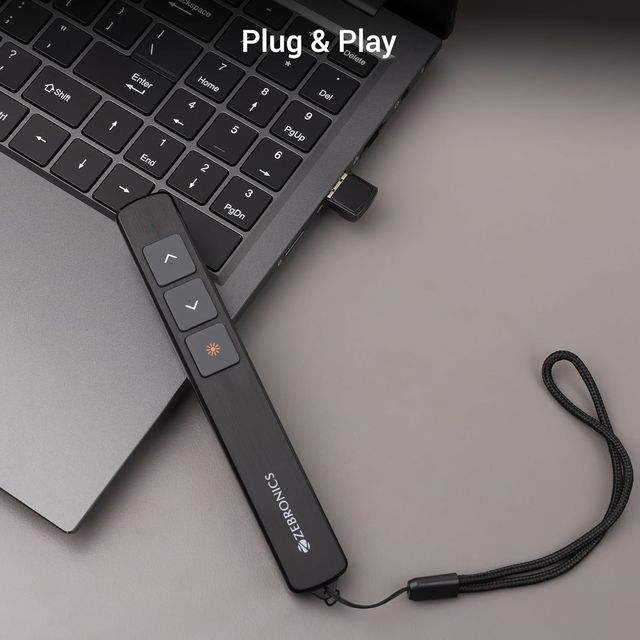 Zebronics Pp100, 2.4Ghz Wireless Laser Pointer, Power Point Slide Changer Multi - Os