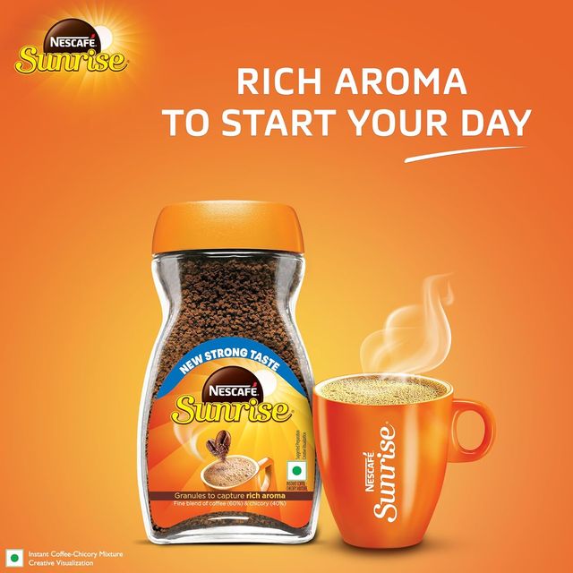 Nescafe Sunrise Instant Coffee Powder, New Strong Taste, Jar