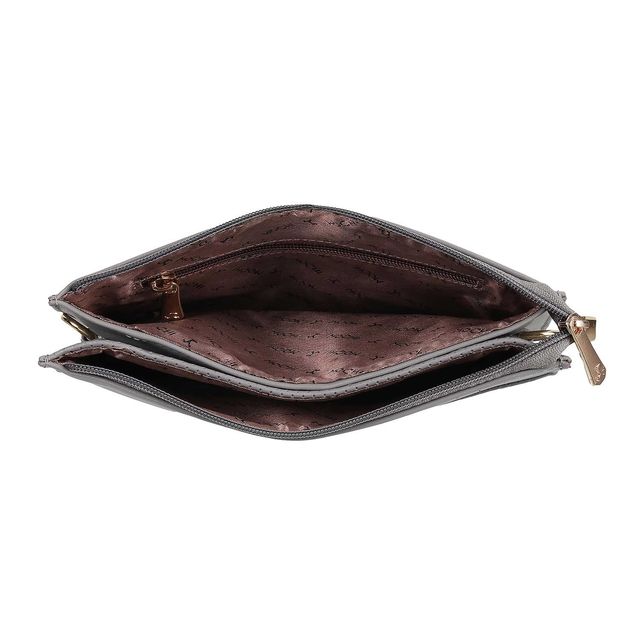 Mochi Grey Synthetic Wallet for Women | 95-7676-14