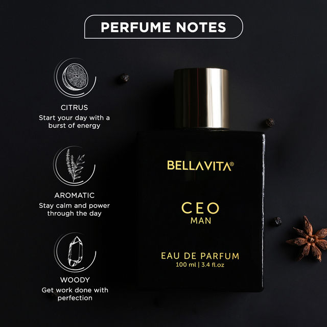 Bella Vita Organic Ceo Man Eau De Parfum For Men Long-Lasting Hints Of Lemon And Sugar (100ml) & Oye Happy Happy 1St Father'S Day Card (1pc) Combo