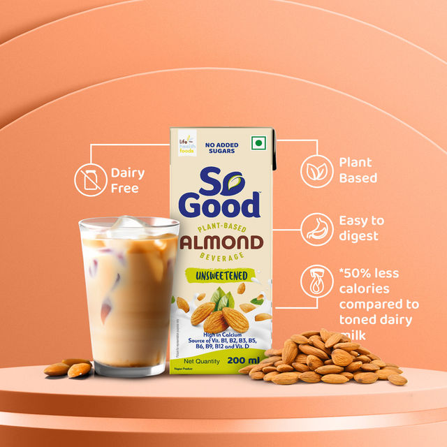 So Good Plant Based Almond Beverage Unsweetened Tetrapack 200 ml Combo