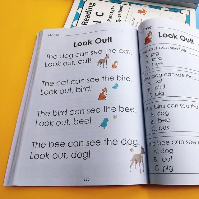 Kidology Guided Reading Level C - Comprehension Passages with Text-Based Questions, Practice Book