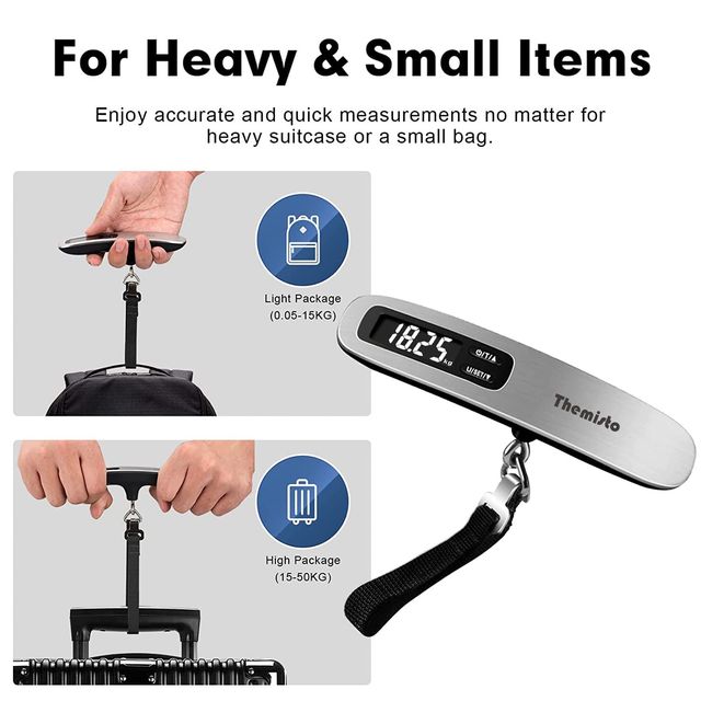 Themisto Th-Ws10 Digital Luggage Scale With Target Value Setting (50 kg) - Silver