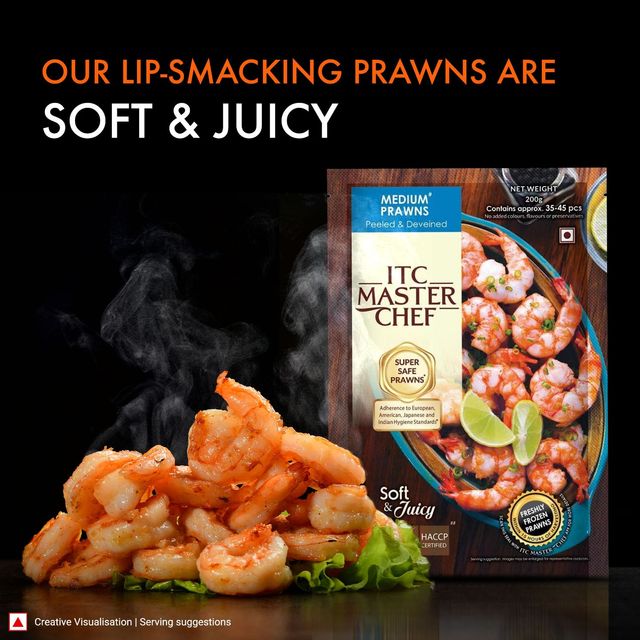 ITC Master Chef Medium Prawns | Freshly Frozen | 15 hours from the Time of Harvesting