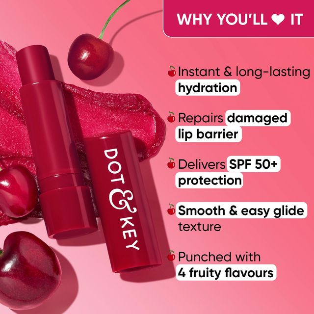 Dot & Key Barrier Repair Hydrating Lip Balm SPF 50 | Cherry Crimson