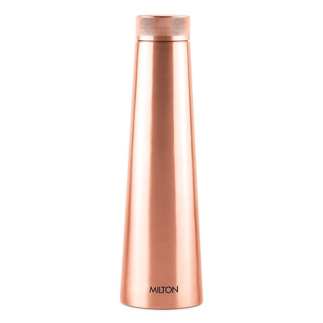 Milton Copper Delight 1000 Bottle | 915 Ml | Lacquer Coating | Curved Bottle |100% Pure Copper